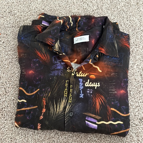 Saturdays NYC Canty Midnight Paradise Short Sleeve Shirt - Picture 10 of 10